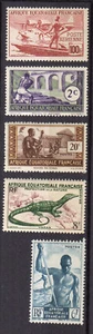 1937-50 A.E.F. colonie Française un lot de 5 timbres MNH /TE4255 - Imagen 1 de 1