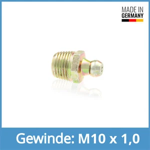 DIN 71412 A (H1/S) SFG M10 x 1,0 Gewindelänge 8mm Stahl gelb verzinkt Kegelschmi - Picture 1 of 1