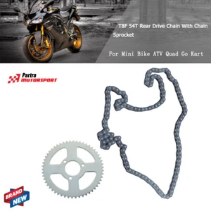 T8F 54T Rear Drive Chain With Chain Sprocket For Mini Bike ATV Quad Go Kart USA - Imagen 1 de 13