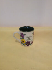 Vintage 1992 Preowned  Mug "Friends are Forever" Pansy design by Potpourri Press