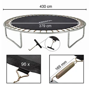 AREBOS Sprungmatte Ø 379cm für Trampoline mit Ø 430 cm 165 mm Federn 96 Ösen - Bild 1 von 9