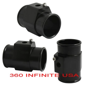 Water Temp Temperature Gauge Radiator 1/8 NPT sensor Hose T ADAPTER BLACK 38mm - Bild 1 von 4