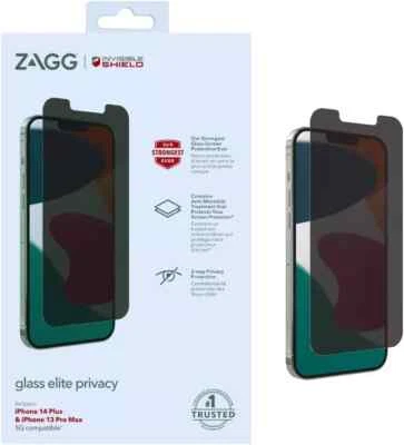 ZAGG Glass Elite Privacy Screen Protector for iPhone 14 Plus & iPhone 13 Pro Max - Image 1 of 3