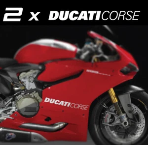 2 x DUCATI CORSE side fairing stickers 899 1299 1199 Panigale S R vinyl decals - Picture 1 of 11