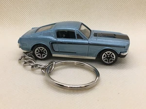 1968   '68  FORD  MUSTANG  COBRA  JET (blue)  CUSTOM MADE  DIE-CAST KEY CHAIN - Foto 1 di 3