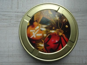 Blechdose rund Merry X-Mas cinemaxx Metalldose 16 x 3 cm Gold Weihnachtsmotiv - Bild 1 von 4