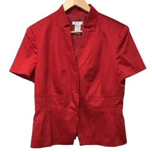 Worthington Jacket Womens 8 Stretch Red Hidden Button - Picture 1 of 6
