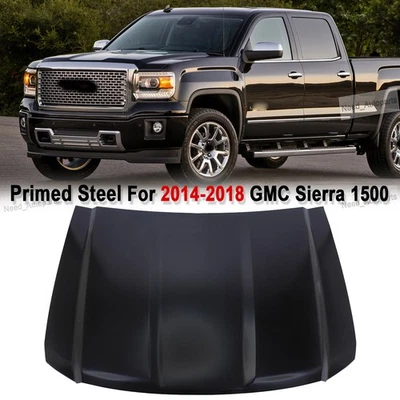 Front Hood Panel Primed Steel for 2014-2018 GMC Sierra 1500 Brand New Foto 1 de 4