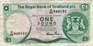 Banknote Scotland (Royal Bank of Scotland) P341a 1 Pound 1982 - Picture 1 of 2