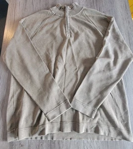 Tommy Bahama Relax Herren Large Quarter Zip Pullover Beige Marlin Logo  - Bild 1 von 4