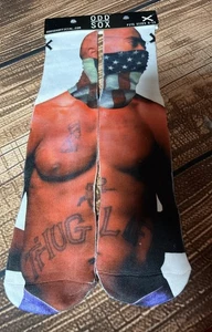 New RARE Tupac Shakur Odd Sox Men's 6-13 Crew Socks 2Pac Hip Hop Rap FREE SHIP - Picture 1 of 5