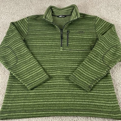 Chaqueta Pullover The North Face Para Hombre Grande Verde Polar Rayas 1/4 Cremallera E262 Foto 1 de 4