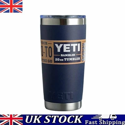 Rambler w/ YETI Lid 20oz Steel Vacuum Tumbler Stainless Mug Coffee MagSlider Cup