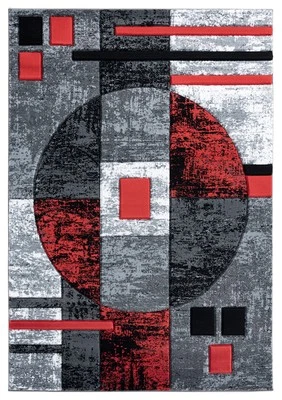 8x11 United Weavers Cajas Geométricas Rojas Anillos 2050 10130 - Abril 7' 10" x 10' 6" Foto 1 de 2