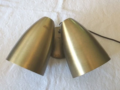 Vintage Mid Century Modern Wall Light Double Swivel Cone Fixture Sconce MCM  - Image 1 of 4
