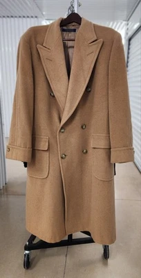 Vintage Brooks Brothers USA HEAVY Tan D/B Camel Blend Overcoat Polo Coat 42 R - Image 1 of 4