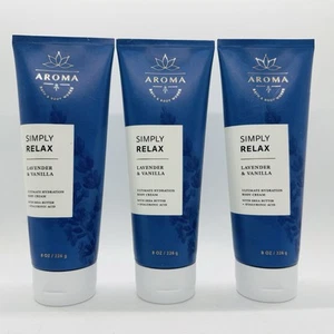3/PACK BATH & BODY WORKS AROMA SIMPLY RELAX LAVENDER & VANILLA BODY CREAM NEW! - Picture 1 of 2
