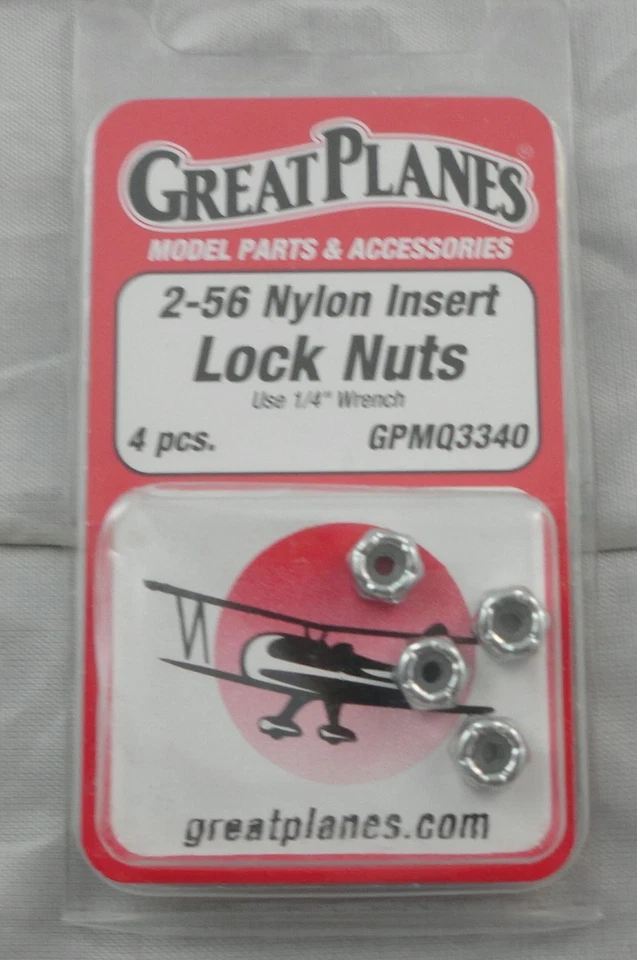 Great Planes 2-56 Nylon Insert Lock Nuts (4pcs) GPMQ3340 - Image 1 of 1