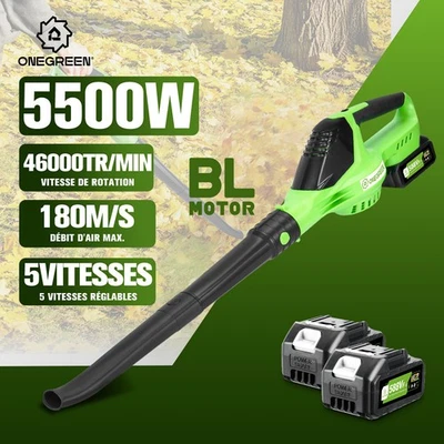 ONEGREEN Souffleur de Feuilles sans Fil Souffleur à Feuilles 5 Vitesse pour 18V Makita