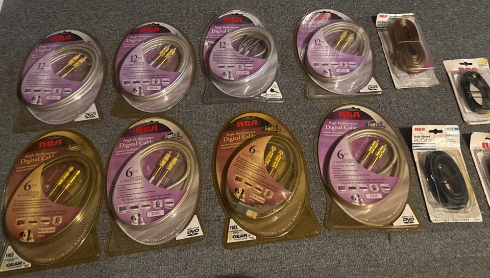 RCA Digital RG-6 DT63 S video Coaxial Cable, NEW 24-K Gold Plated 6/12 feet  - Image 1 of 4
