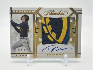 2024 Panini Flawless TYLER BLACK Prospect 3 Color PATCH SAPPHIRE AUTO /10 SP - Picture 1 of 2