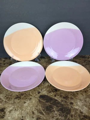 Juego de 4 platos de ensalada Royal Doulton 1815 2 morados 2 naranjas 9 3/8" Foto 1 de 4