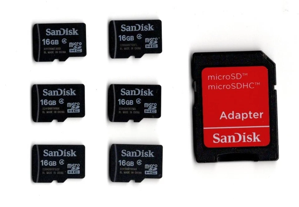 Lotto 6x MicroSD 16GB SANDISK Usate + Adattatore - Immagine 1 di 1