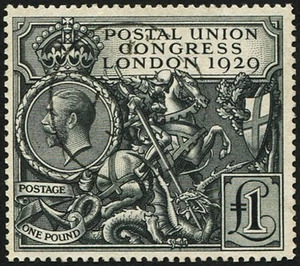 1929 PUC £1 BLACK SG 438 VFU, super crisp '1930' steel CDS. - Bild 1 von 1