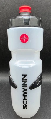 Schwinn 24 Oz / 700 ml White Cycling Water Bottle With Black Mount - Image 1 of 4
