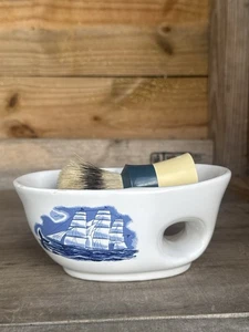 Vintage House Of Fuller Porzellan Rasierschaufel Tasse Becher, USA mit Pinsel - Bild 1 von 17