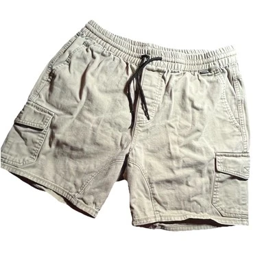 Hurley Elastic Waist DrawString Closure Tan /Beige Cargo Shorts Men’s Medium - Image 1 of 4