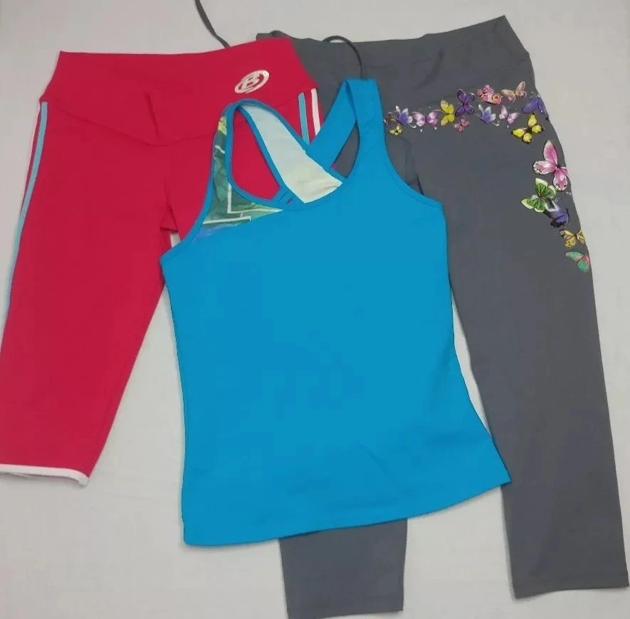 EUC BABALU Top Atlético /Pantalones/Capri Running Yoga Talla Única XS-M 0-6 Lote de 3  Foto 1 de 4