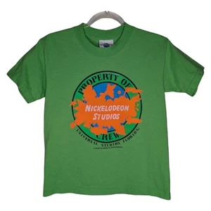 Vintage Nickelodeon Studios Crew Member T Shirt Small 6-8 Slime Green 1990 Y2K - Picture 1 of 14