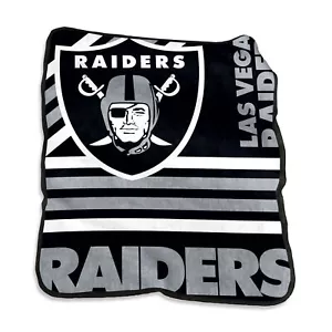 Las Vegas Raiders Raschel Fleece Throw Blanket 50" X 60" NFL - Picture 1 of 3