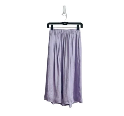 Falda midi satinada Jigsaw talla 2 lila poliéster cintura elástica pastel Foto 1 de 4
