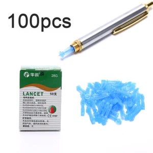 100pcs Stainless Steel Blood Lancing Point Pen Cupping Bloodletting Acupunct BH - Picture 1 of 11