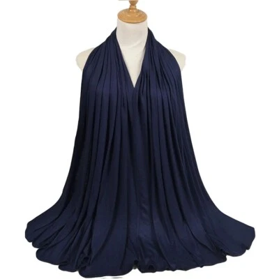 Jersey Basic Hijab-Dunkelblau- Muslim 55x175cm Damen Hijab-Jersey Kopftuch-Schal - Bild 1 von 3