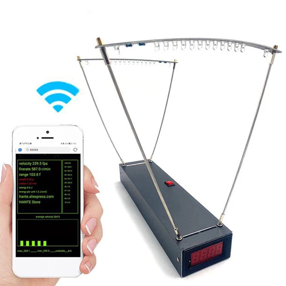 WiFi 30-999.9fps Speedometer Intelligent Shooting Canopy Type Velocimeter I7F2 - Image 1 of 4