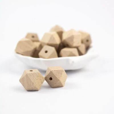 Perla in legno "Esagono" 18mm - Immagine 1 di 3