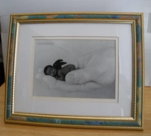 Anne Geddes Black Baby Angel Sleeping in Large Hand 9 1/2" X 11 1/2" Frame - Picture 1 of 5
