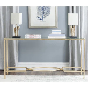 SAFAVIEH Inga Console Table | Gold / Clear | - Picture 1 of 5