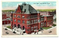 Post Office Federal Building Fort Worth TX Texas Vintage Postcard 1922 Posted 