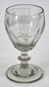 Seltenes kleines Freimaurer Glas Portweinglas Logenglas fein graviert antik (AP) - Bild 1 von 8
