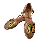 Grecia By Timbiriche Womens Butterfly Sunflower Buckle Sandals Shoes Mexico Us 7