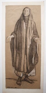 Giorgio Matteo Aicardi (Italienisch 1891-1984) Graphitzeichnung. Nonne, Schwester. - Bild 1 von 4