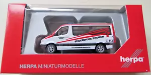 Herpa 09078 H0 MB Sprinter 06 Bus Fire Brigade Bremen New Original Packaging - Picture 1 of 2