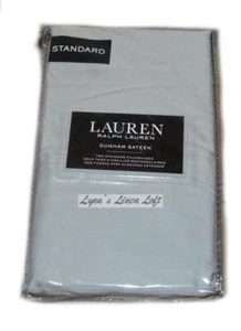 RALPH LAUREN Dunham Dove Gray STANDARD PILLOWCASES NEW COTTON SATEEN 300TC - Picture 1 of 3