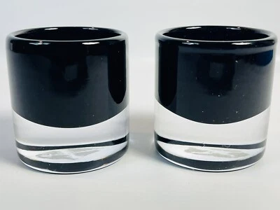 2 Cajas y Barriles Lumi Candelabro Votivo Negro Amatista Arte Vidrio Polonia Foto 1 de 4