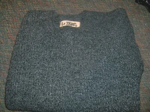 LeTIGRE (Vintage USA) Charcoal Gray Heather Acrylic Sweater - SIZE LARGE - Picture 1 of 3