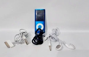 Bundle Apple Ipod Nano 4th Gen Blue (8GB) A1285 with charger/headset/Audio Cable - Picture 1 of 6